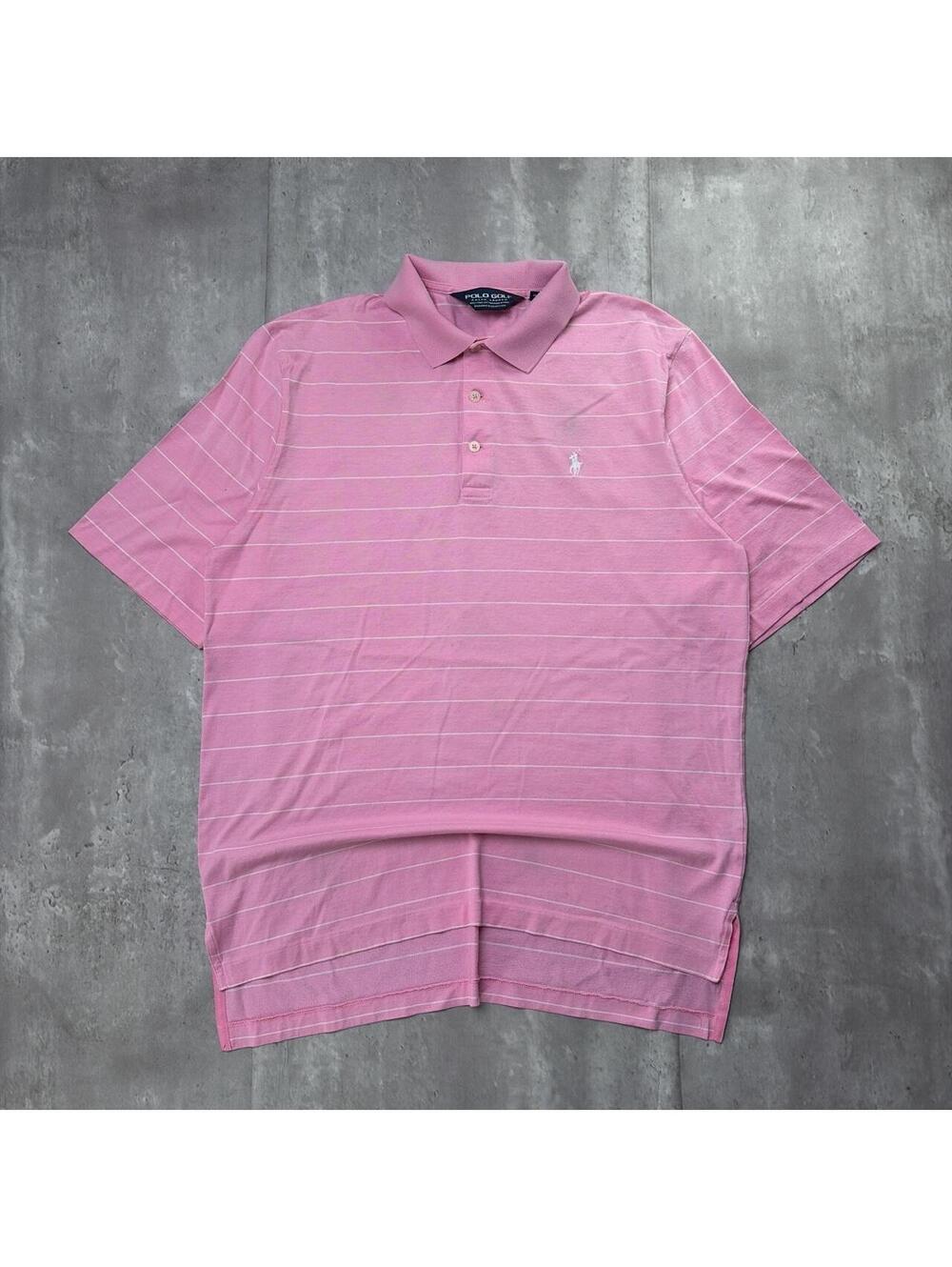 Vintage Pink Polo Golf Striped Polo Shirt